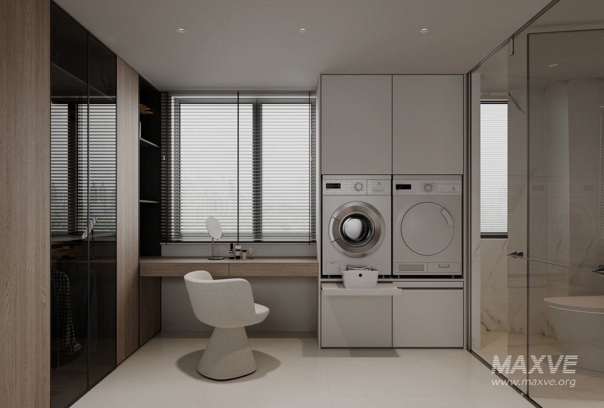 Modern bedroom and dressing room - Image 2