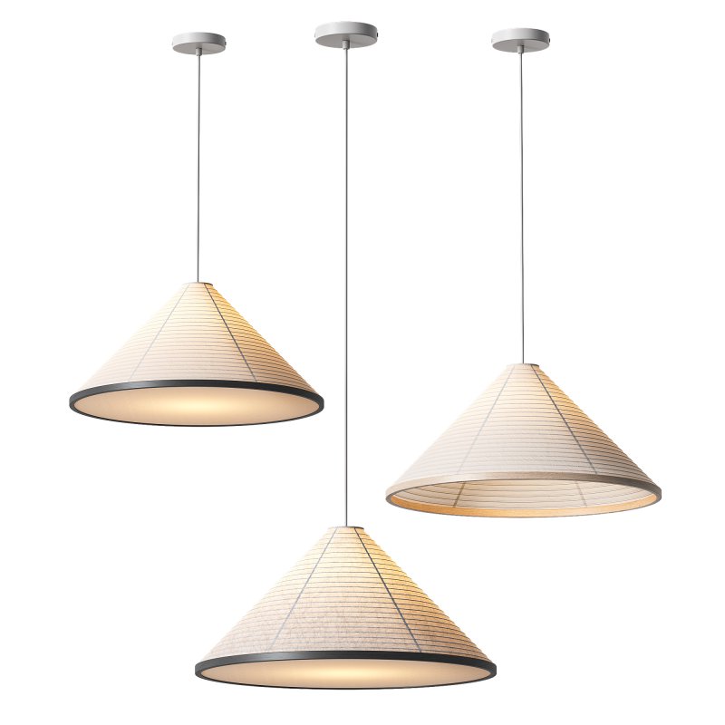 Washi Paper Pyramid Pendant Lamp - Image 3