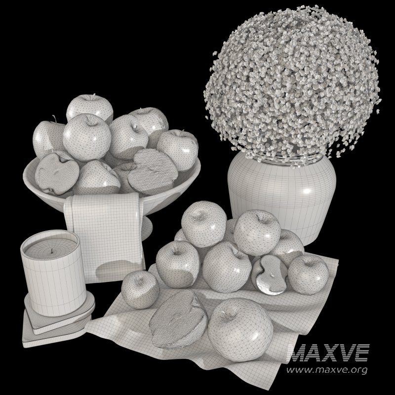 Decorative Set with Apples and Flowers - Image 6