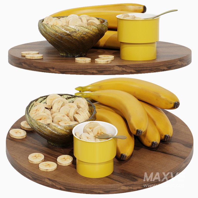 Wood Centerpiece with Banana - Image 2