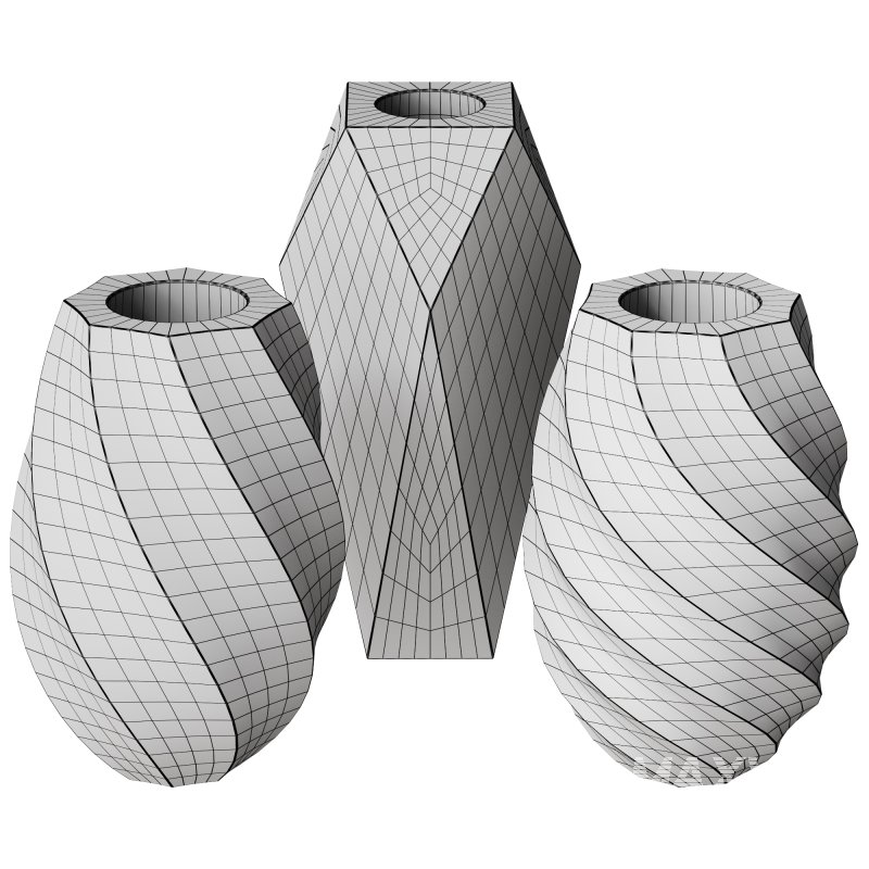 Gema Twist Underlaid Vases Beryl Reseda Set by MOSER - Image 5