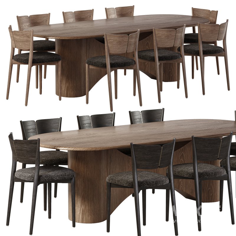Grady Dining Chair and Olexey Oval Dining Table - Image 3