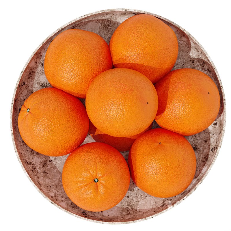 Marble Fruit Bowl with Oranges - Image 3