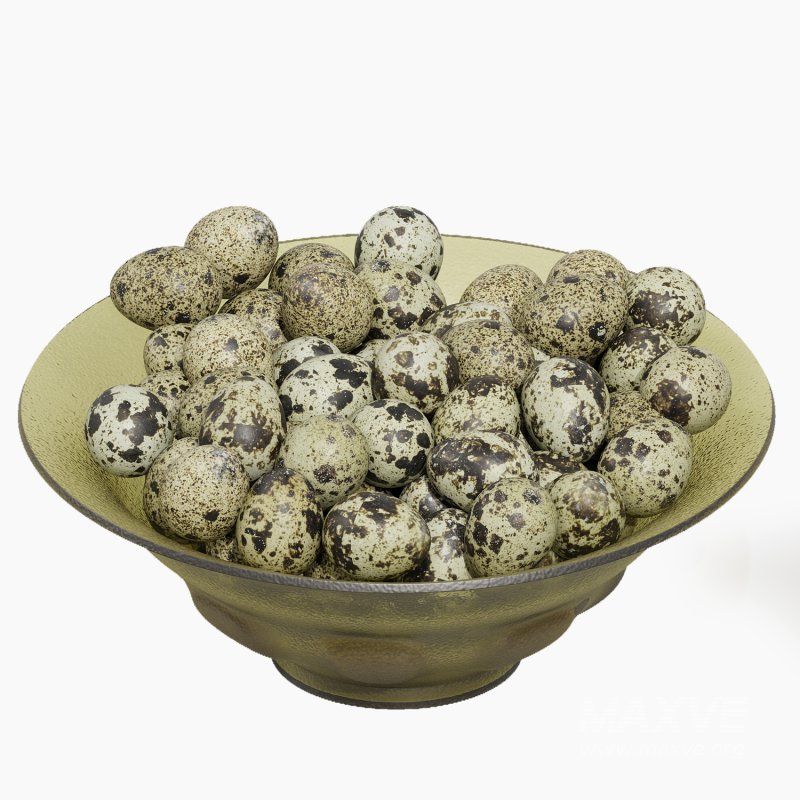 Low Glass Bowl Centerpiece with Qauil eggs - Image 3