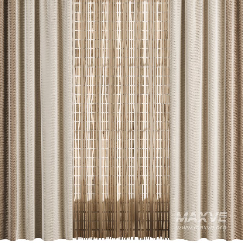 Silk and Wooden String Curtain 056 - Image 2