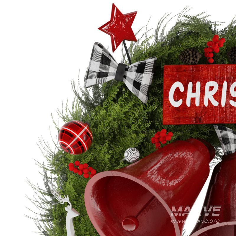 Bell and deer Wearth Christmas Decor - Image 1