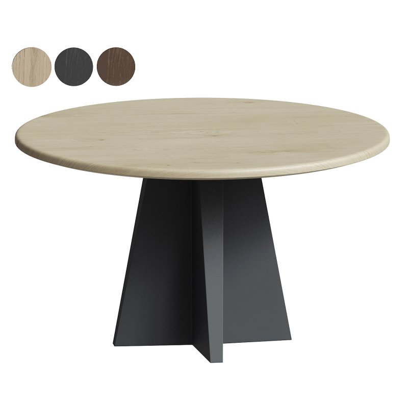 Jacob Round Dining Table with Vertex Base in Flax - Image 3