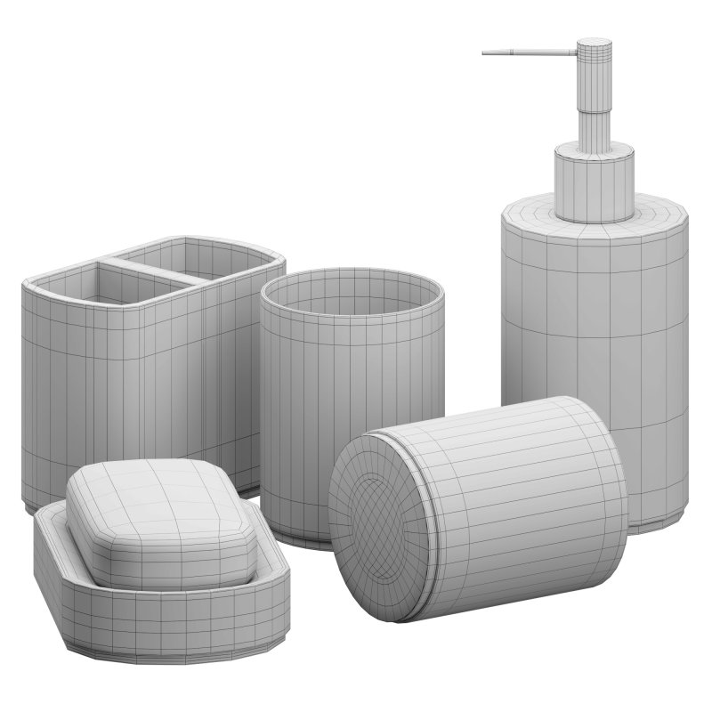 5 Piece Bathroom Counter Top Accessory Set - Image 6