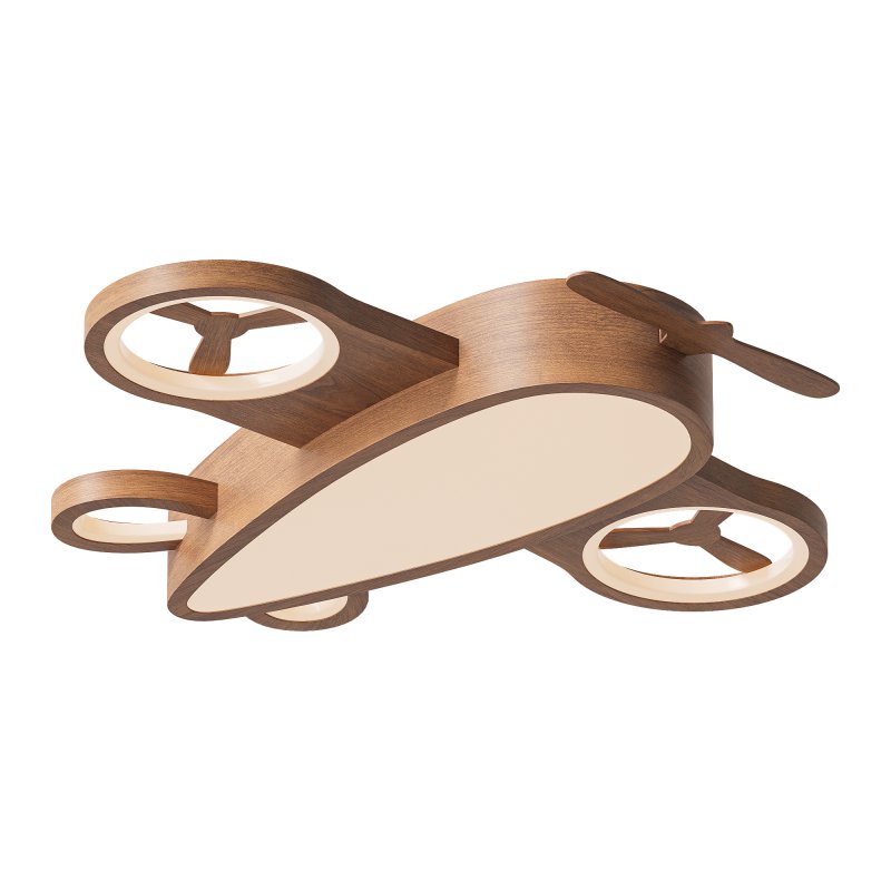 Cartoon Wood Aircraft LED Kids Ceiling Light - Image 5