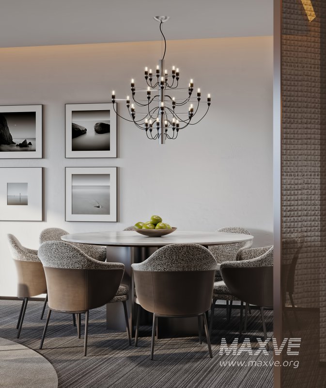 Modern living room and dining room tea room interior scene - Image 4