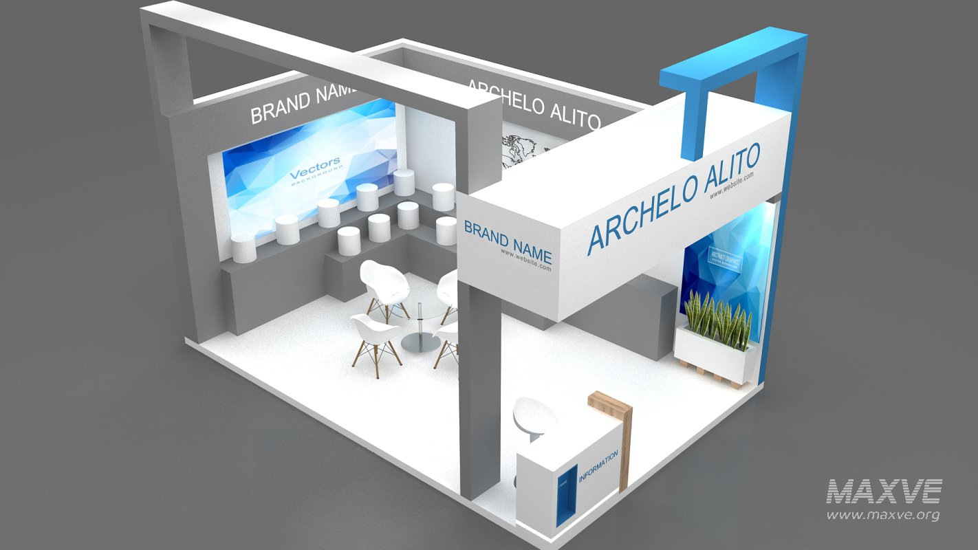 exhibition booth stand 3d Model - Image 3