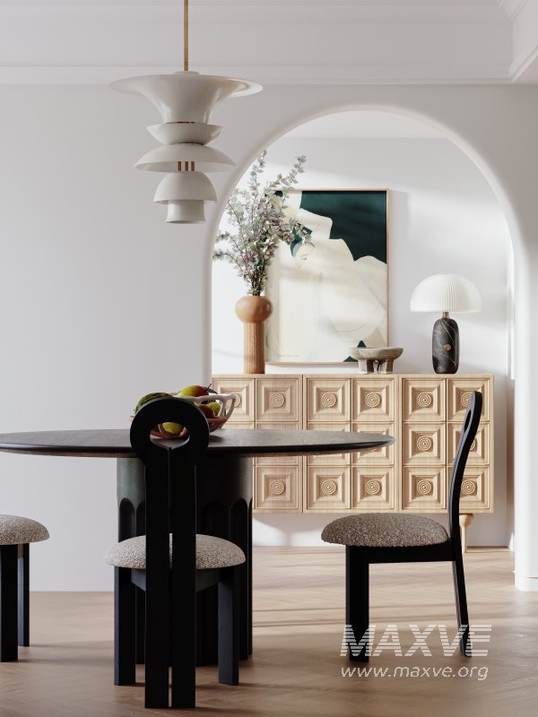 Modern living room and dining room interior scene - Image 3