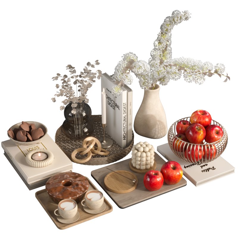 Decorative Set with Apples and Flowers 03 - Image 1