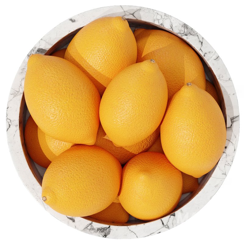 Marble Fruit Bowl with Lemons - Image 3