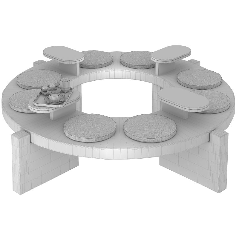 Round concrete bench for street cafe - Image 2