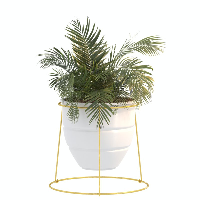 Golden Metal Standing Plant - Image 3