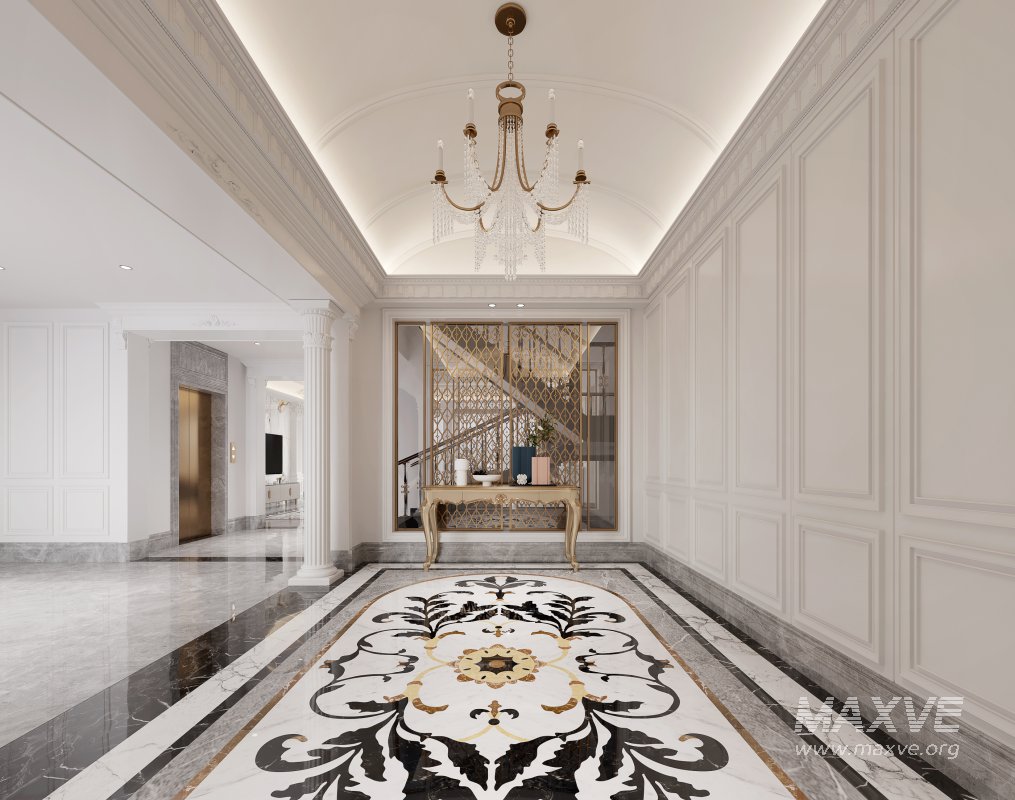 Luxurious classic living room and dining room hallway - Image 3