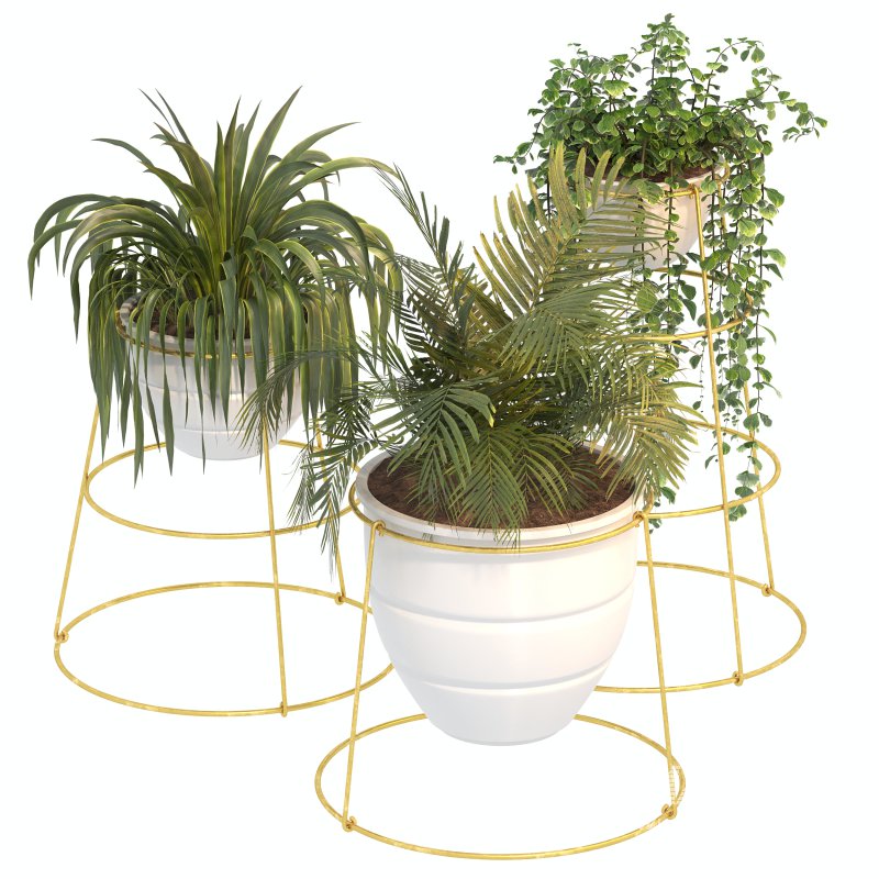 Golden Metal Standing Plant - Image 7