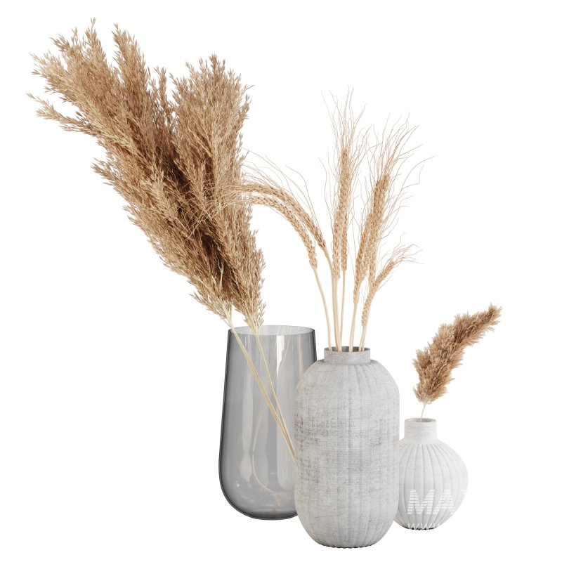 Pampas and Wheat Plant in Decorative Vase - Image 2
