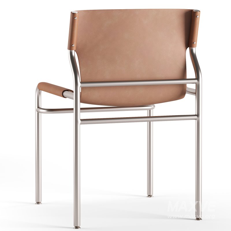 Surf Sling Brown Leather Dining Chair - Image 3