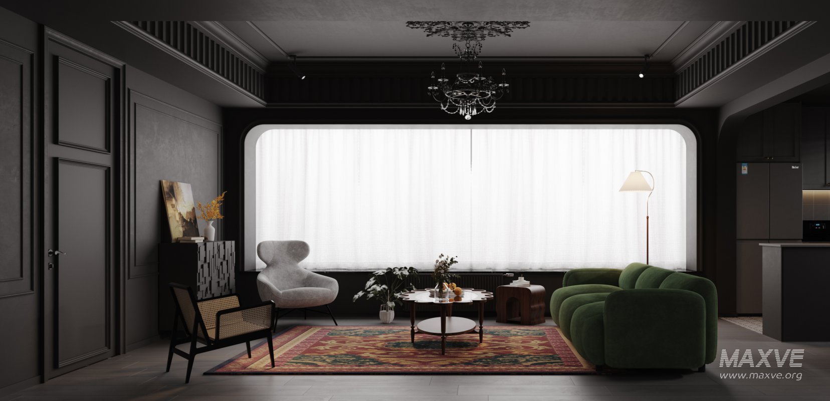 Dark living room and dining room - Image 2