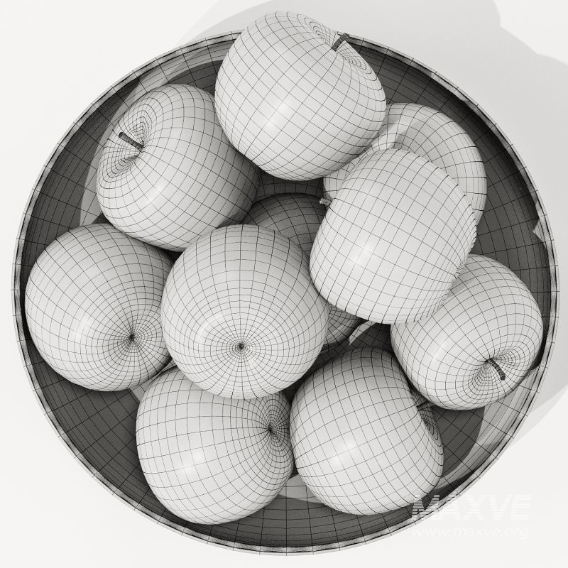 low Glass Bowl Centerpiece with Green Apples - Image 4