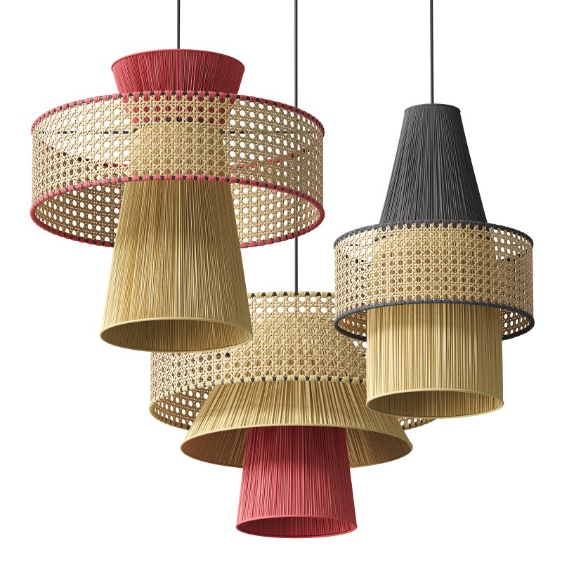 Raffia Multicolor Pendant Lamps - Image 4