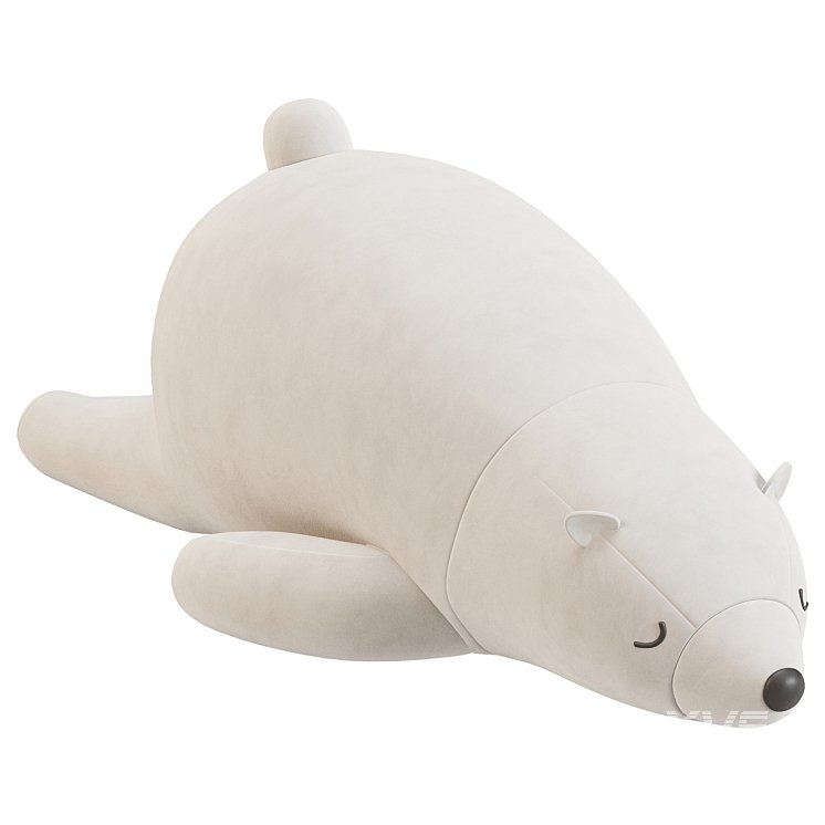 Sleeping Polar Bear Plush Toy - Image 2