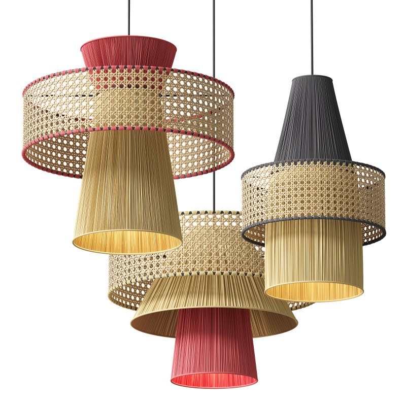 Raffia Multicolor Pendant Lamps - Image 1