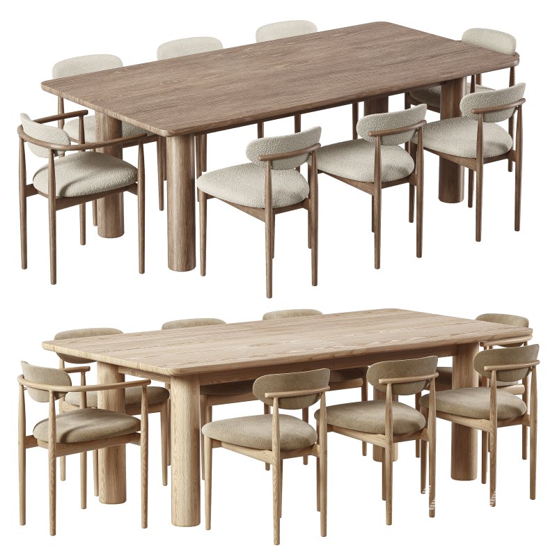 Edison Dining Chair and Branton Extendable Dining Table - Image 1