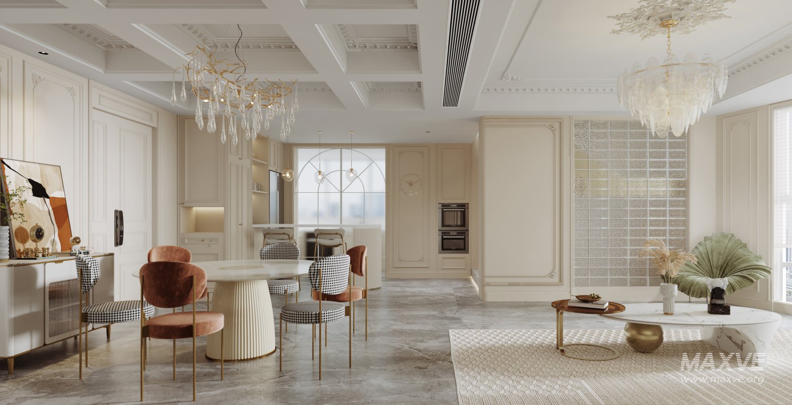 Luxurious living room and dining room office room - Image 4