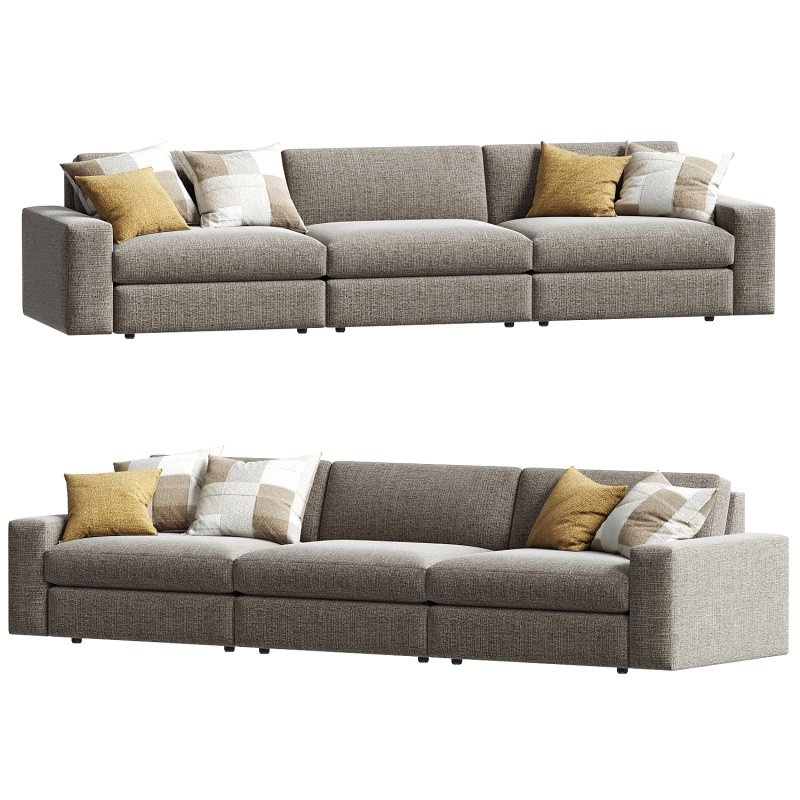 Kipton Wide Arm Three Piece Modular Sofa - Image 4