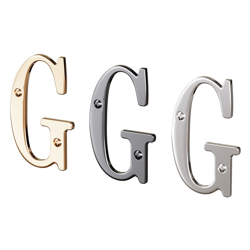 Letter G House Letters Solid Bright Brass - Image 1