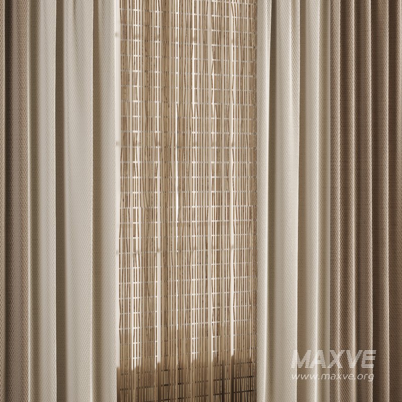 Silk and Wooden String Curtain 056 - Image 4