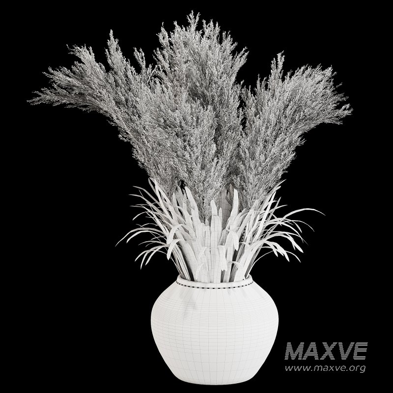 Minimal Pampas Bouquet in Pottery Vase 02 - Image 5