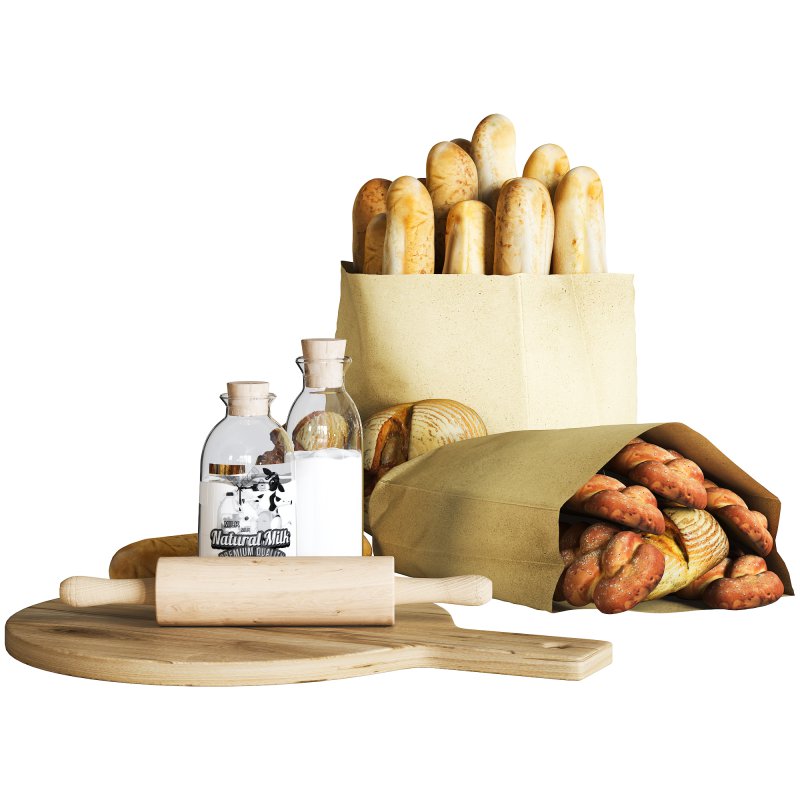 A bag of bread with milk and egg - Image 1