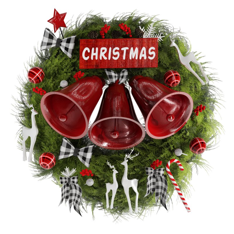 Bell and deer Wearth Christmas Decor - Image 2