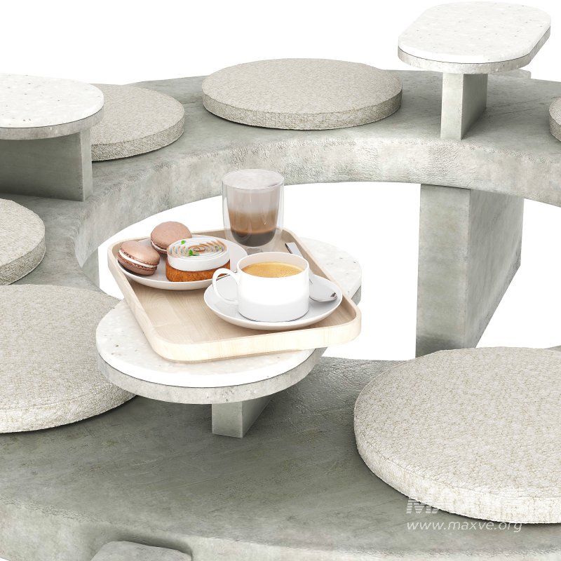 Round concrete bench for street cafe - Image 5