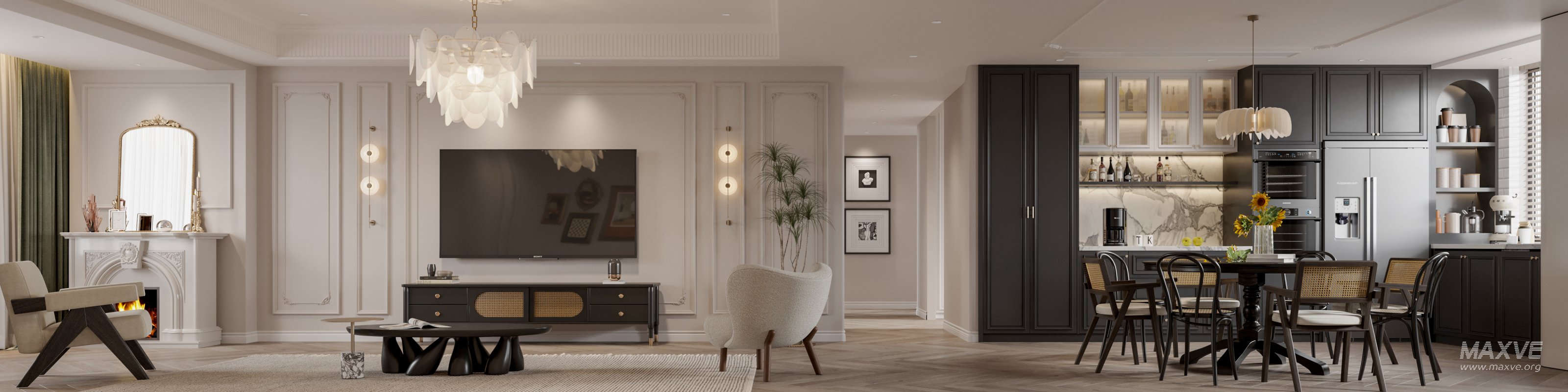 Luxurious living room and dining room - Image 2