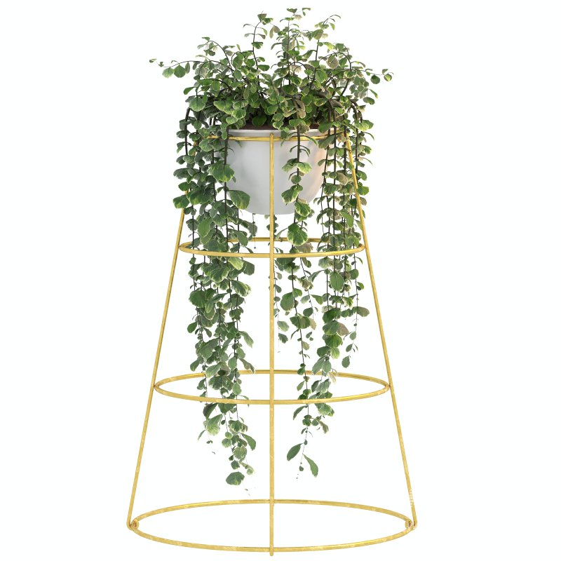 Golden Metal Standing Plant - Image 2