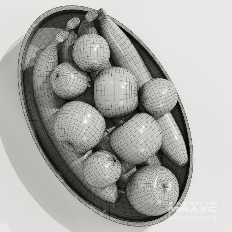 Low Glass Fruit Bowl Centerpiece with Banan Apple Orenges - Image 3