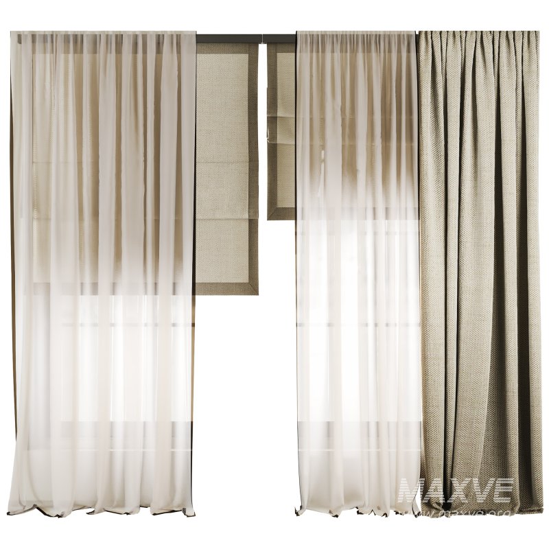 Silk and Cotton Curtain Set 68 - Image 1