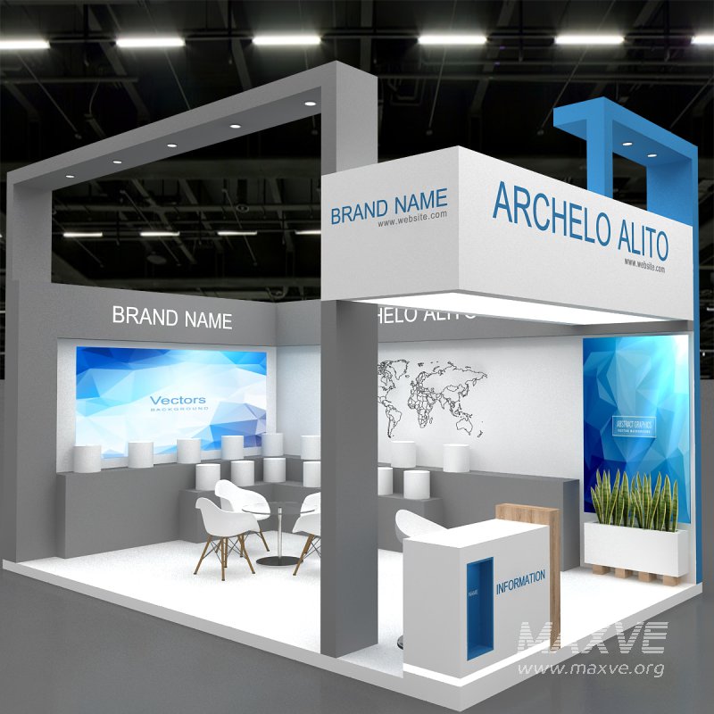 exhibition booth stand 3d Model - Image 8