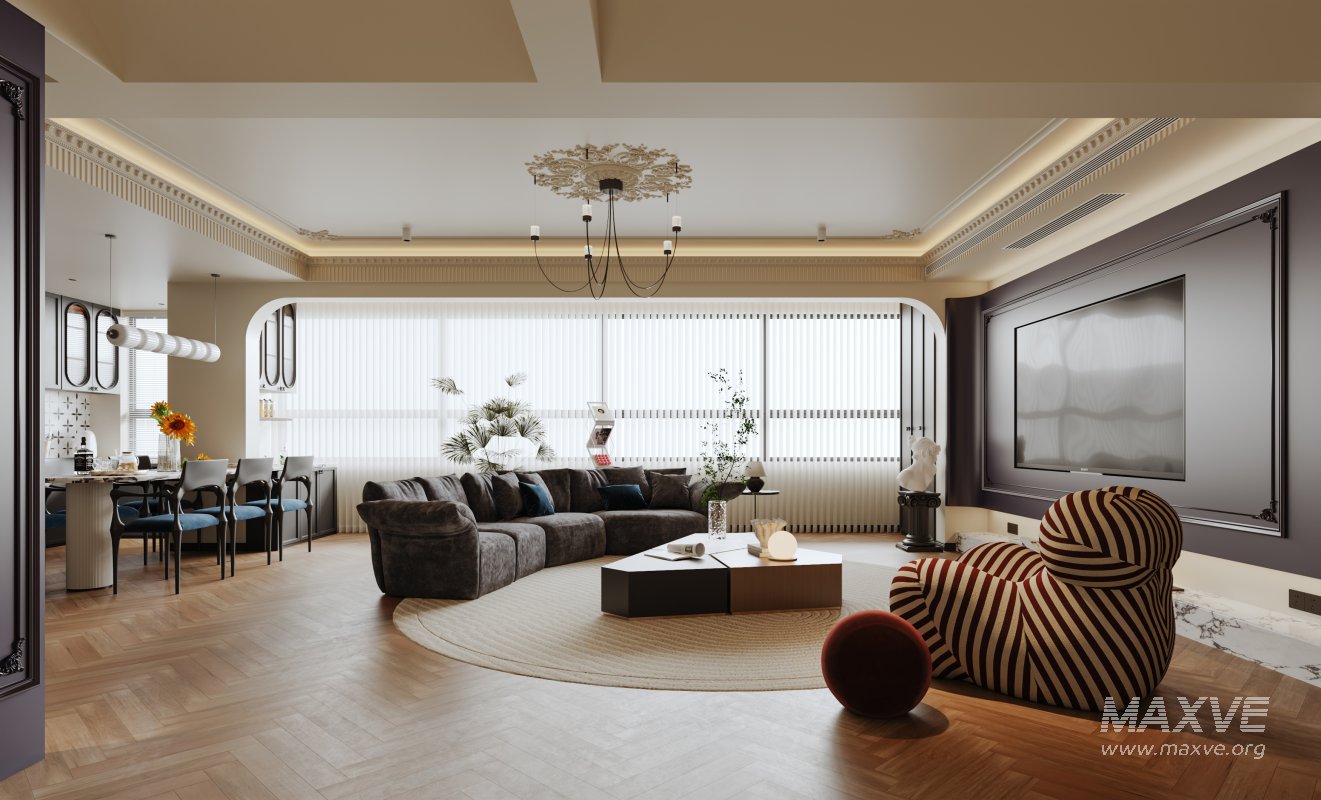 Luxurious living room and dining room kitchen - Image 1