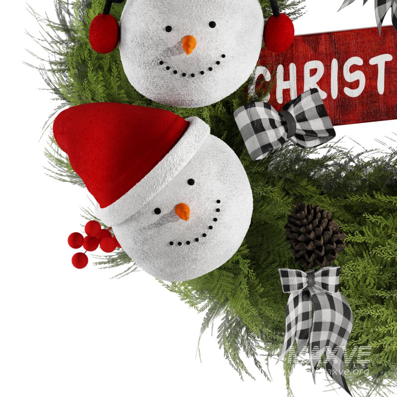 Decorative Snowman Wearth Christmas Set - Image 2