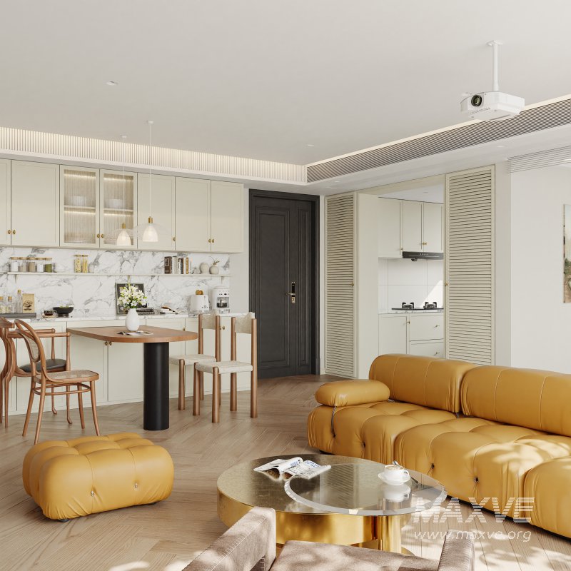 Modern living room and dining room interior scene - Image 7