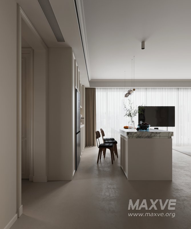 Modern living room and dining room interior scene - Image 4