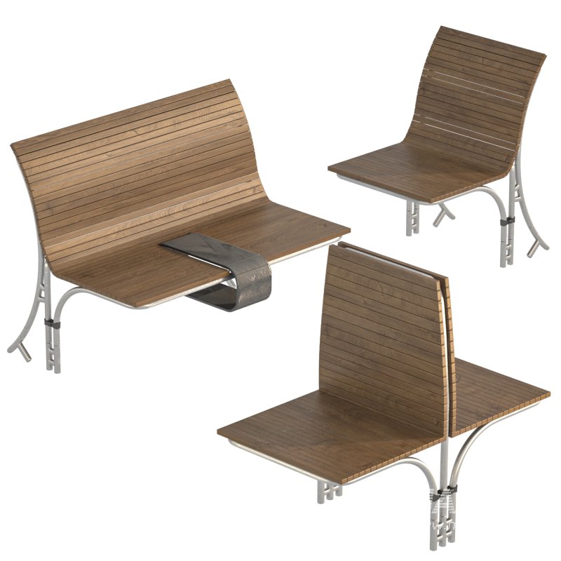 Linear Garden Bench Set - Image 6