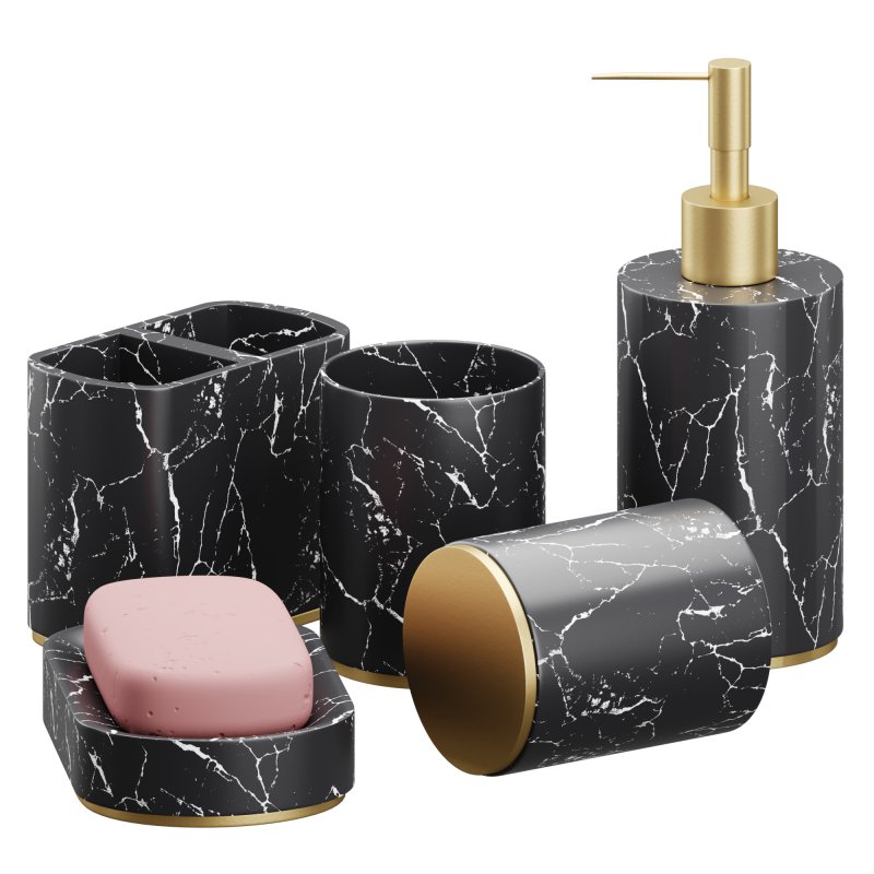 5 Piece Bathroom Counter Top Accessory Set - Image 1