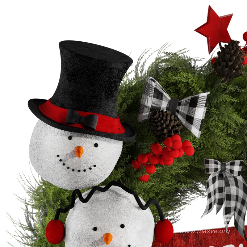 Decorative Snowman Wearth Christmas Set - Image 3